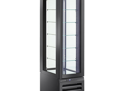 Kølevitrine 260 Lt., 5 glasniveauer, ventileret - KONTAKT - SORT