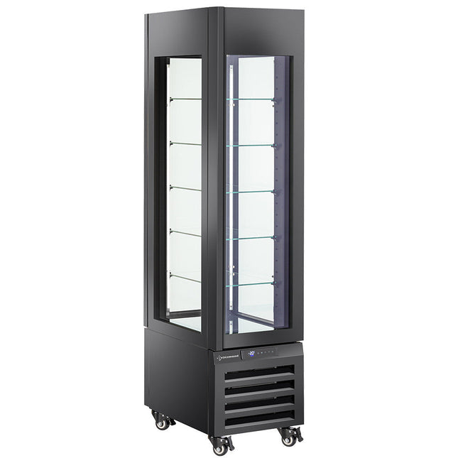 Kølevitrine 260 Lt., 5 glasniveauer, ventileret - KONTAKT - SORT