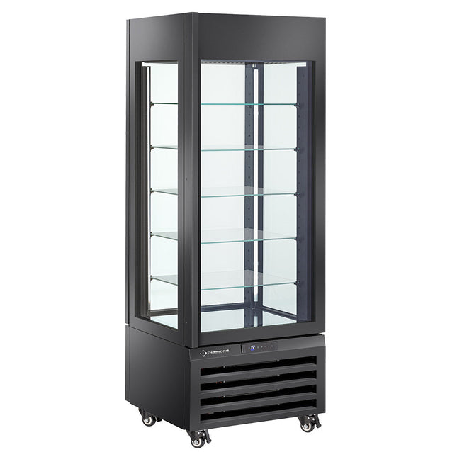 Fuldt glasmontre" 440 Lt., 5 glasniveauer, ventileret - CHOKOLADE - SORT