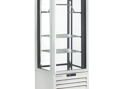 Fuldt glasmontre" 440 Lt., 2 hylder & kødbar, ventileret - KØD - HVID