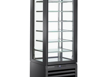 Vitrine "FULL glaseret" 440 Lt., 6 glasniveauer, statisk - IS - SORT