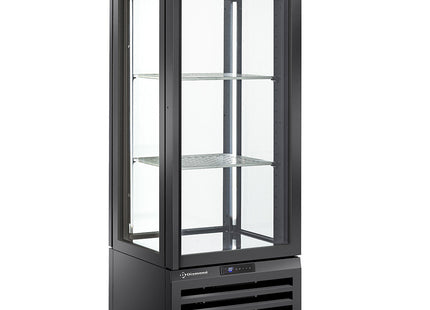 Fuldt glasmontre" 440 Lt., 1 niveau + 2 hylder, ventileret - VIN - SORT