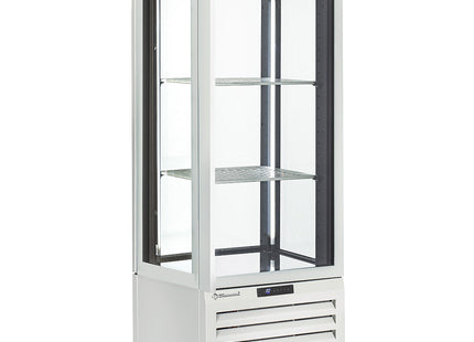 Fuldt glasmontre" 440 Lt., 1 niveau + 2 hylder, ventileret - VIN - HVID