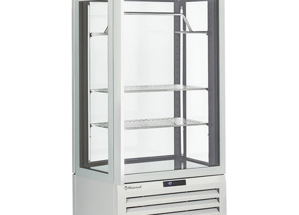 Fuldt glasmontre" 600 Lt., 2 hylder & kødbar, ventileret - KØD - HVID