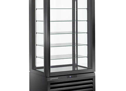 Fuldt glasmontre" 600 Lt., 5 glasniveauer, ventileret - CHOKOLADE - SORT