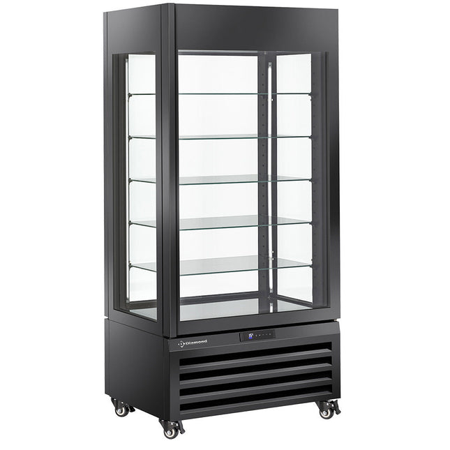 Fuldt glasmontre" 600 Lt., 5 glasniveauer, ventileret - CHOKOLADE - SORT