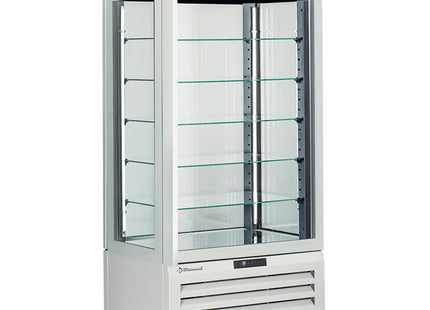 Fuldt glasmontre" 600 Lt., 5 glasniveauer, ventileret - CHOKOLADE - HVID