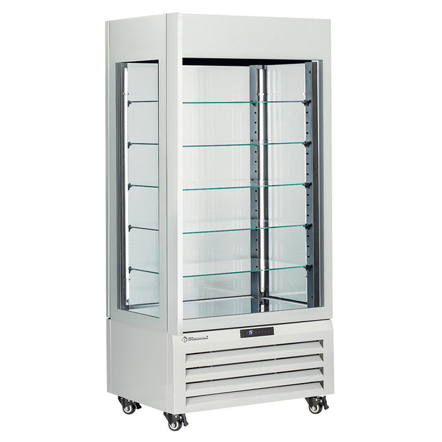 Fuldt glasmontre" 600 Lt., 5 glasniveauer, ventileret - CHOKOLADE - HVID