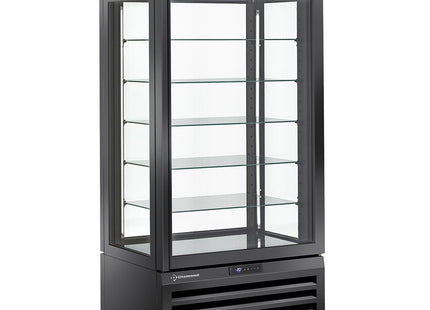 Kølevitrine 600 Lt., 5 glasniveauer, ventileret - KONTAKT - SORT
