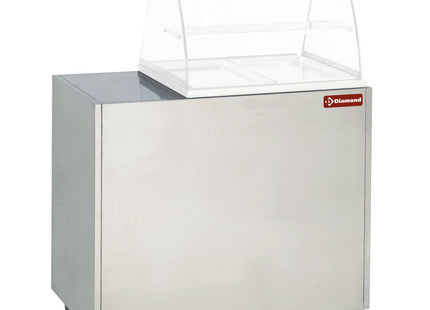 Varm vitrine, bain-marie 2x GN 1/1, panorama