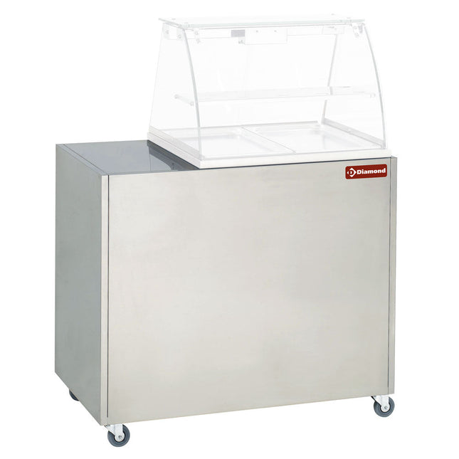 Varm vitrine, bain-marie 2x GN 1/1, panorama