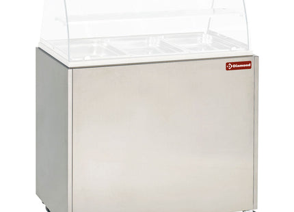 Varm vitrine, bain-marie 3 GN 1/1, panorama
