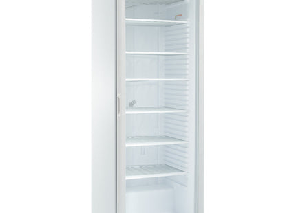 Fryser, statisk, glaslåge, 400 liter. hvid