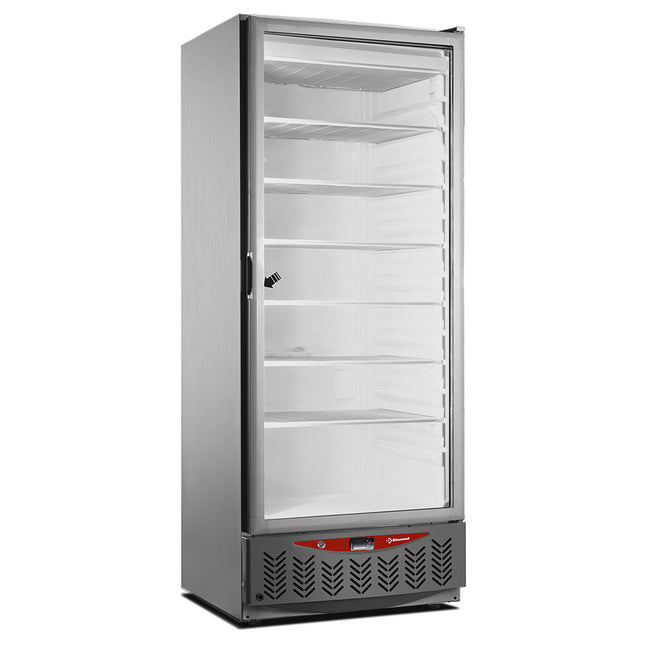 Statisk fryser, glaslåge, 525 liter, GN2/1+600x400, rustfrit stål