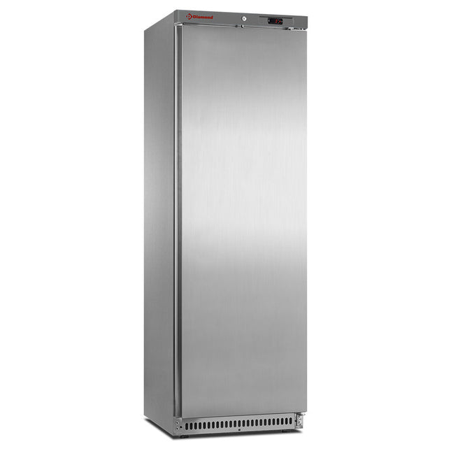 Ventileret køleskab, 400 liter. rustfrit stål