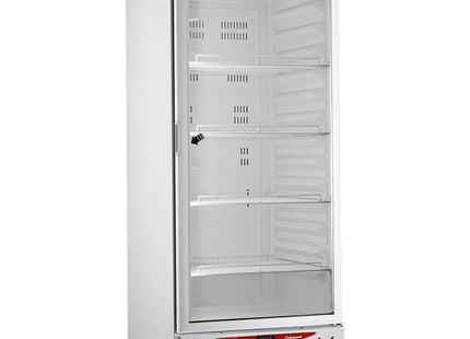 Ventileret køleskab, glaslåge, 525 liter, GN2/1+600x400, hvid