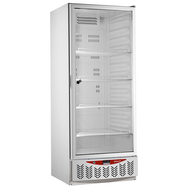 Ventileret køleskab, glaslåge, 525 liter, GN2/1+600x400, hvid