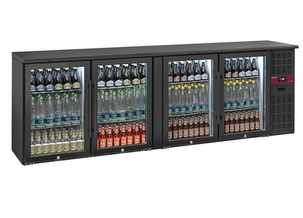 Back Bar Køler 4 GLASDØRER, 620 liter, justerbare fødder