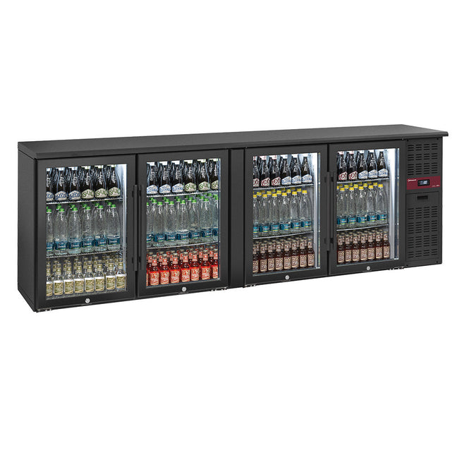 Back Bar Køler 4 GLASDØRER, 620 liter, justerbare fødder