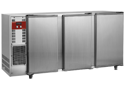 Flaskekøler, rustfrit stål, 3 døre, 579 liter
