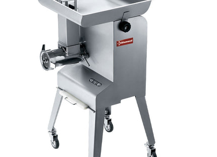 Kødhakker i rustfrit stål nr. 32, Ø 6 mm, 600 kg/t, med stativ med hjul