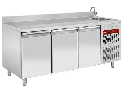 Kølebord - ventileret, ventileret, 3 døre GN 1/1, med vask