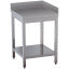 Bord i rustfrit stål - hjørnebord - underhylde - 700 x 700 x 850/880(+100) mm (opstand)