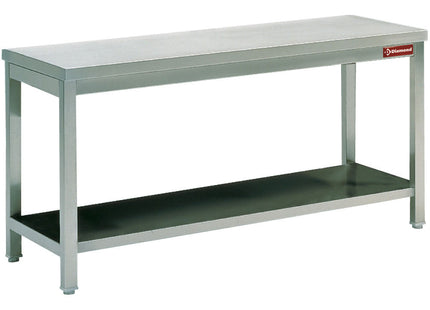 Bord i rustfrit stål - underhylde - 800 x 600 x 880/900 mm