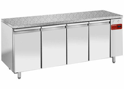 Køleskab. bord, udluftning, 4 døre EN 600x400 - Granit Top (uden gruppe)