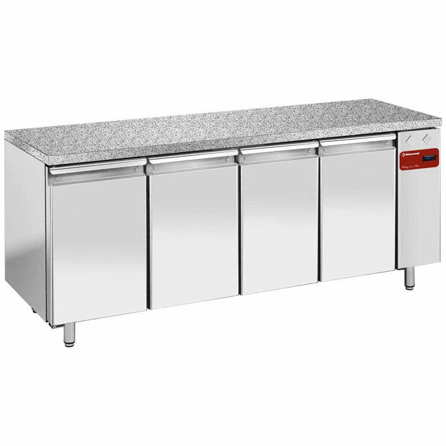 Køleskab. bord, udluftning, 4 døre EN 600x400 - Granit Top (uden gruppe)