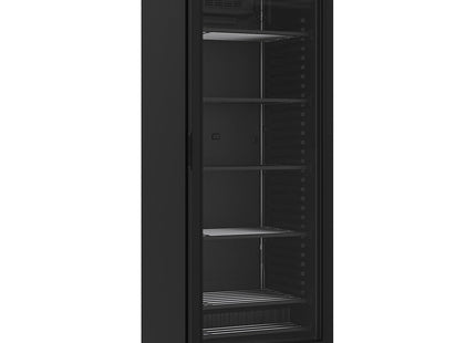 Negativ ventileret vitrine 382 liter - 5 faste niveauer - SORT