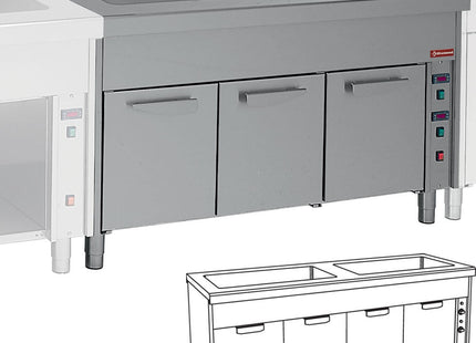 Bain Marie på varmt skab 2x 3 GN 1/1