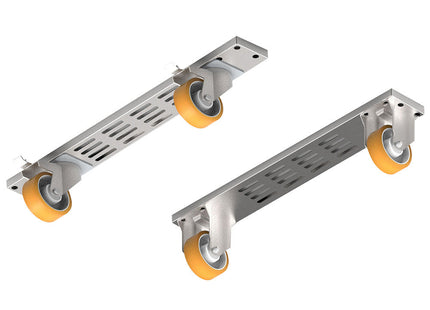 Sæt 4 hjul, 2 med bremse + 2 omega modul 700
