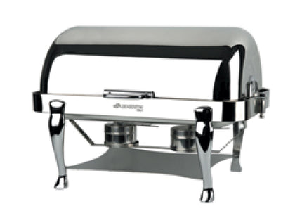 Sæt med to opvarmede suppeterriner i bain marie, komplet med justerbar elektrisk plade.