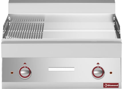 Elec. stegeplade  2/3 overflade og 1/3 rillet -Top-, krom