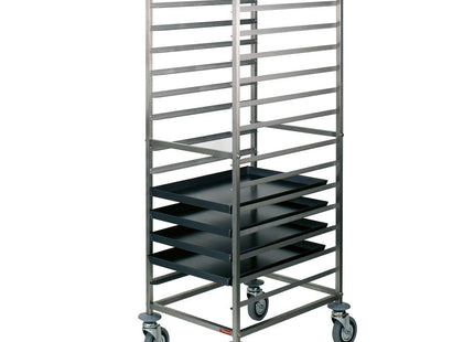 Rustfrit stål stikvogn, 14x 600x400 mm, 85 -mm mellemrum