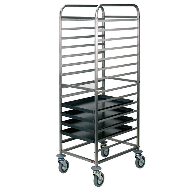 Rustfrit stål stikvogn, 14x 600x400 mm, 85 -mm mellemrum