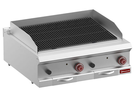 Vandgrill - lavesten grill, modul 1/1, Rist i støbejern "dobbeltsidet"-Top-