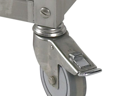 Sæt med 6 hjul i rustfrit stål Ø 100 (3 med bremser)