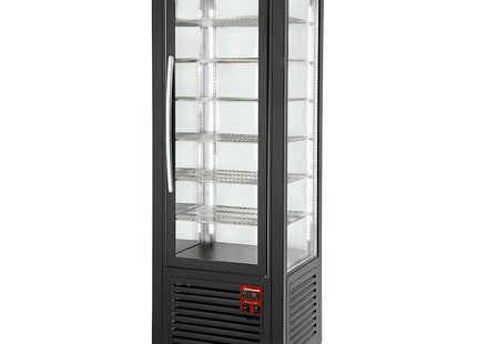 Panoramadisplay, 5 hylder, ventileret, 360 LT, Sort