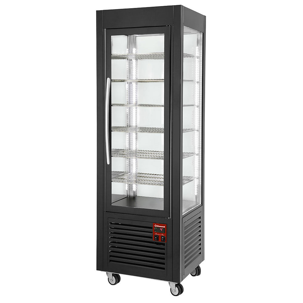 Kagemontre, 5 hylder, ventileret, 360 liter, sort
