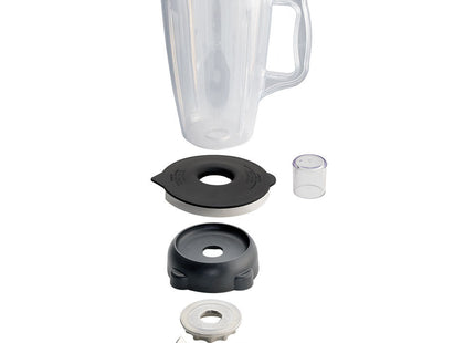 Lexan skål, rund, 2 liter, med låg og kniv (4 blade)