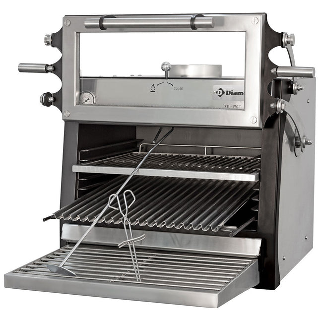 Kulovn-BBQ, GN 1/1 (60 Kg/h)- Løftebar låge/rustfrit stål