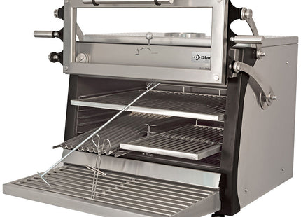 Kulovn-BBQ, GN 1/1 + GN2/4 (75 Kg/h)- Løftebar låge/rustfrit stål