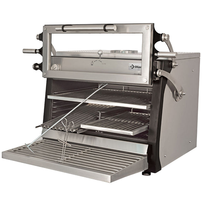 Kulovn-BBQ, GN 1/1 + GN2/4 (75 Kg/h)- Løftebar låge/rustfrit stål