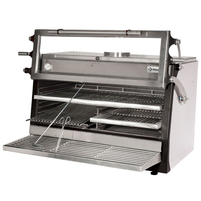 Kulovn-BBQ, GN 2/1+ GN 1/1 (120 Kg/h)- Løftbar dør/rustfrit stål