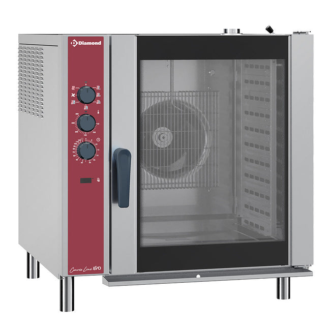 Elektrisk varmluftovn 10x GN 1/1, automatisk luftfugter