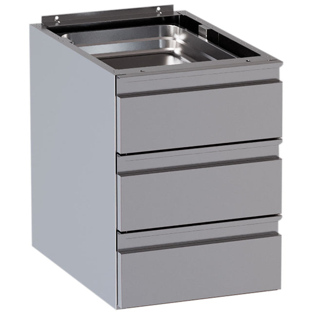 Blok 3 skuffer (bord dybde 700 mm) – Teleskopstyr