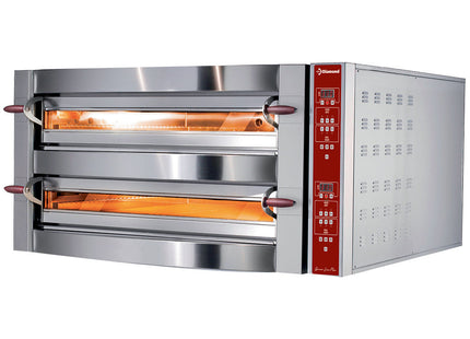 El-ovn, 2 kamre, 2x 4 pizzaer Ø 350 mm