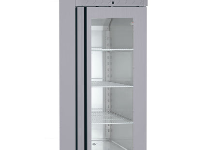 Ventileret køleskab 700 liter, 1 glaslåge (GN 2/1), på hjul